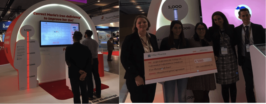 Fotografía de la entrega del cheque